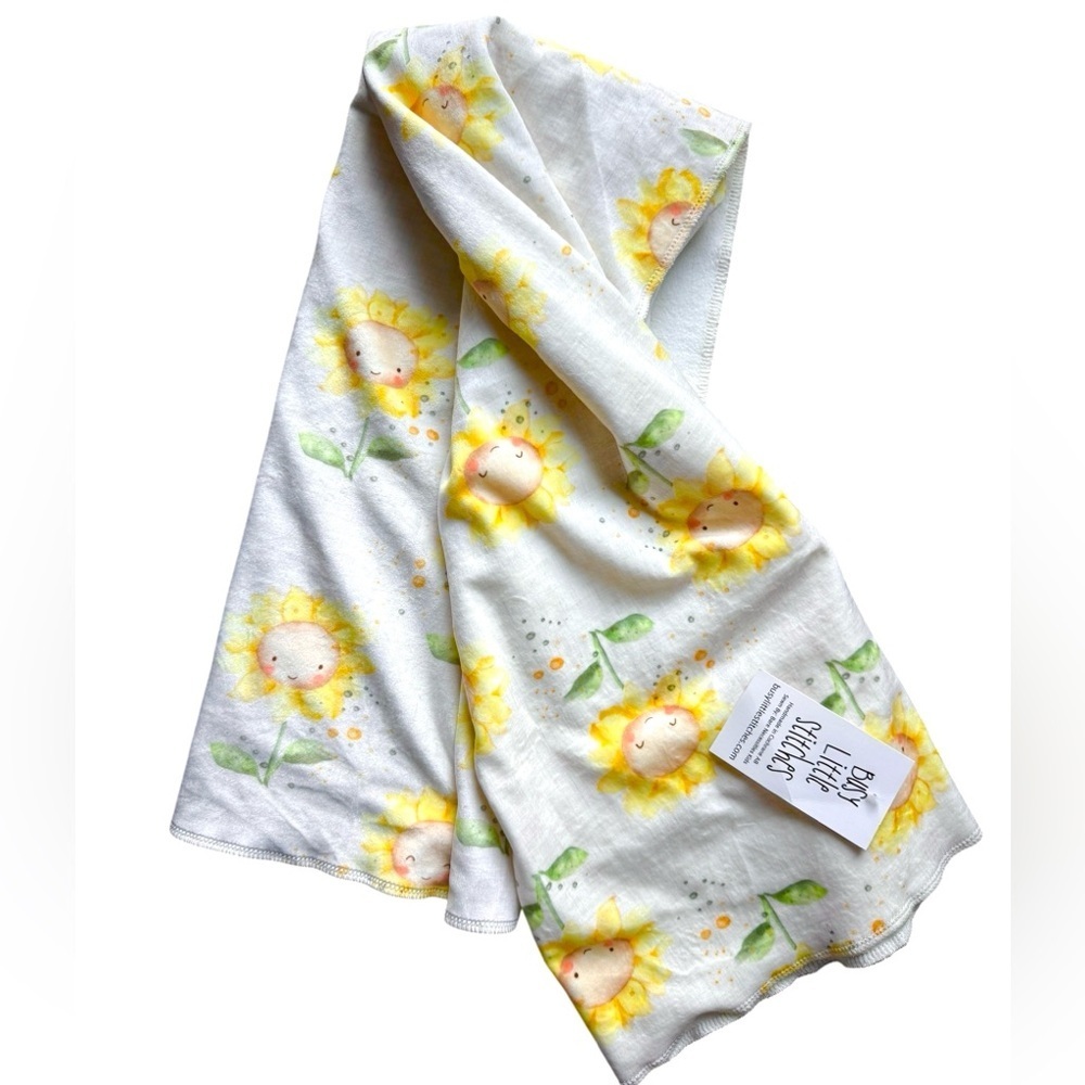 Busy Little Stitches 🇨🇦 Minky blanket, soft, swaddle, toddler blanket, sunflower